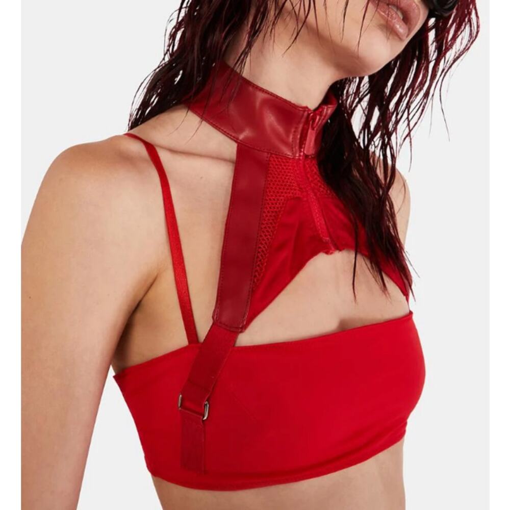 Dolls Kill x Namilia Red Neckholder Stretch Top L NWT - Picture 4 of 7